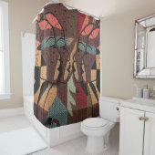 Afrikaanse boomstammen douchegordijn (In situ)