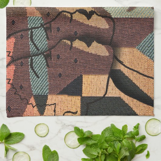 Afrikaanse boomstammen theedoek (Gevouwen)