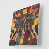 Afrikaanse boomstammen vierkante klok (Hoek)