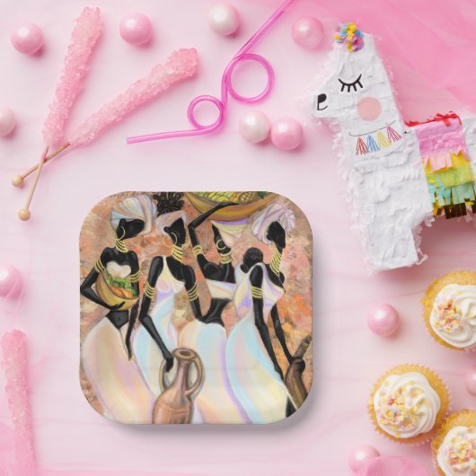 Afrikaanse Borden voor damespapier - Kunststijlsch Papieren Bordje (Feest)