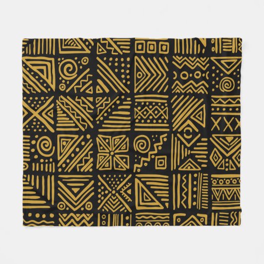 Afrikaanse botsing: etnische stam naadloos. fleece deken (Voorkant (Horizontaal))