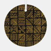 Afrikaanse botsing: etnische stam naadloos. glas ornament (Achterkant)