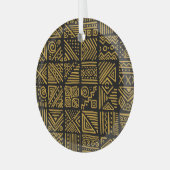 Afrikaanse botsing: etnische stam naadloos. glas ornament (Voorkant links)