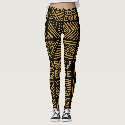 Afrikaanse botsing: etnische stam naadloos. leggings (Voorkant)