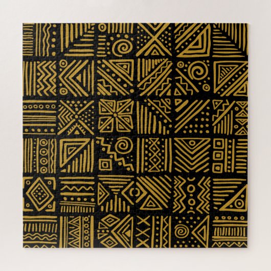 Afrikaanse botsing: etnische stam naadloos. legpuzzel (Horizontaal)