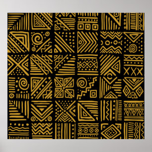 Afrikaanse botsing: etnische stam naadloos. poster