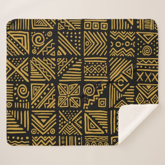 Afrikaanse botsing: etnische stam naadloos. sherpa deken (Voorkant (horizontaal))