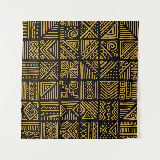 Afrikaanse botsing: etnische stam naadloos. wandkleed (Voorkant (horizontaal))