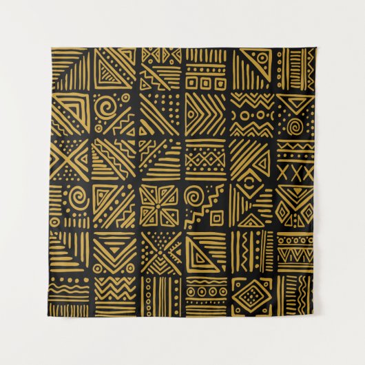 Afrikaanse botsing: etnische stam naadloos. wandkleed (Voorkant)