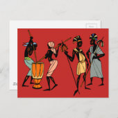 Afrikaanse briefkaarten voor stammenkunst (Voorkant / Achterkant)