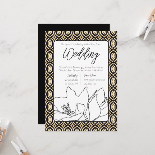 Afrikaanse bruiloft kaart (Voorkant / Achterkant in situ)