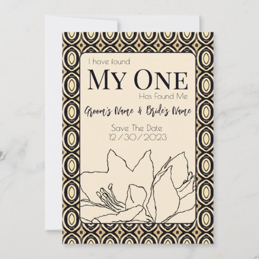 Afrikaanse bruiloft save the date (Voorkant)