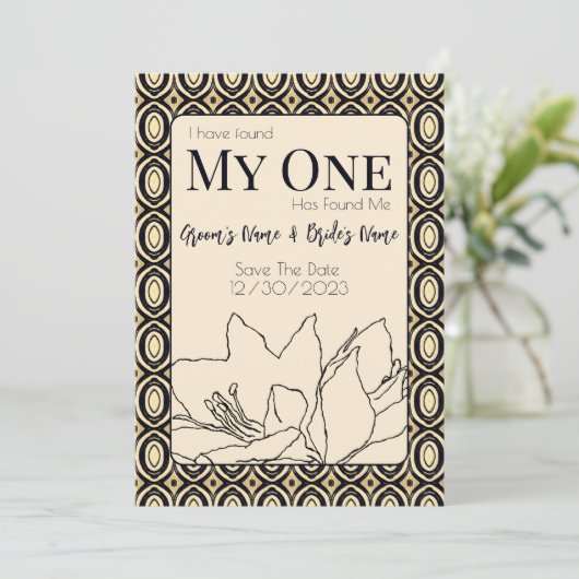 Afrikaanse bruiloft save the date (Staand voorkant)
