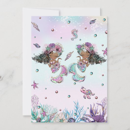 Afrikaanse bruine zeemeerminnen tweeling zussen ve kaart (Achterkant)