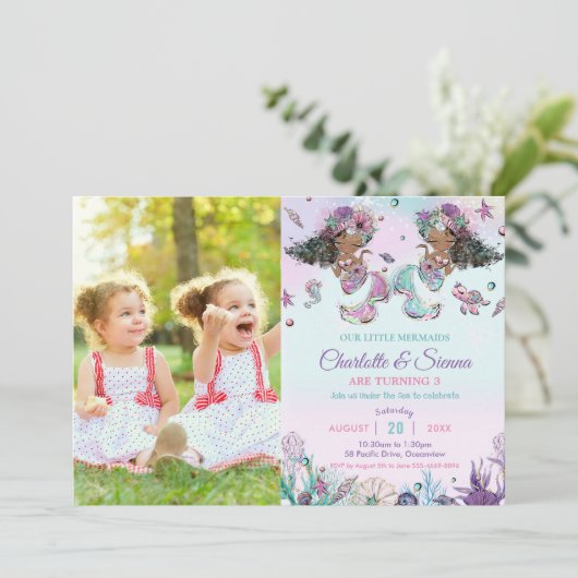 Afrikaanse bruine zeemeerminnen tweelingste zuster kaart (Staand voorkant)