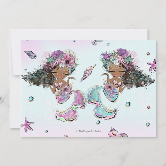 Afrikaanse bruine zeemeerminnen tweelingste zuster kaart (Achterkant)