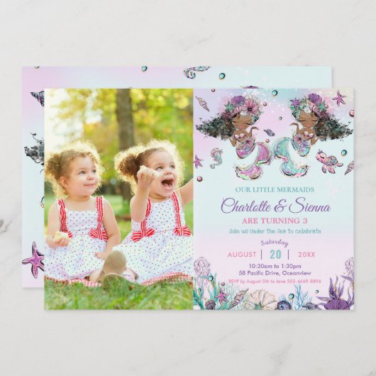 Afrikaanse bruine zeemeerminnen tweelingste zuster kaart (Voorkant / Achterkant)