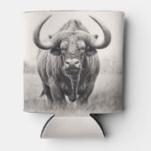 Afrikaanse Buffelpotloodtekening Blikjeskoeler (Voorkant)