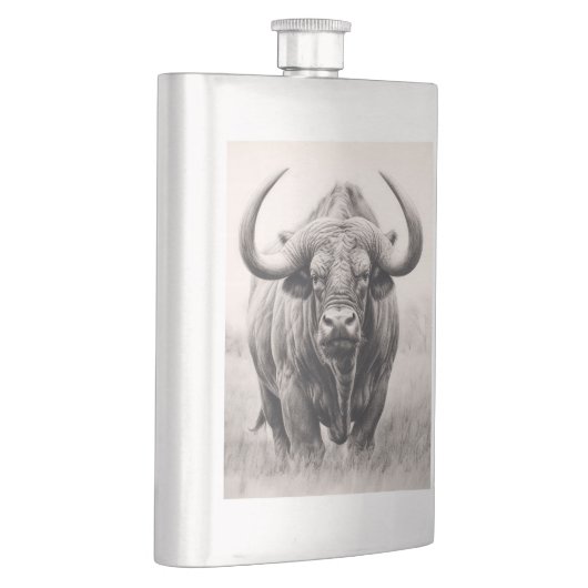 Afrikaanse Buffelpotloodtekening Flacon (Rechts)