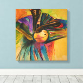 Afrikaanse canvas kunst (Eyo danser) (Insitu (Houten vloer))