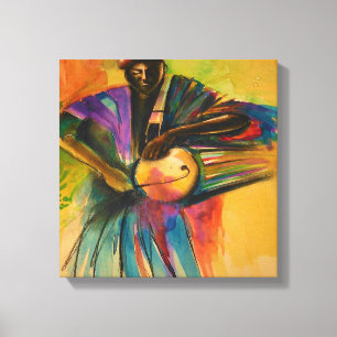 Afrikaanse canvaskunst (Eyo-danser) Canvas Afdruk