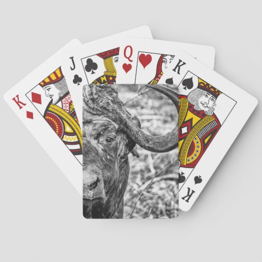 Afrikaanse Cape Buffalo Portret-speelkaarten Pokerkaarten (Achterkant)