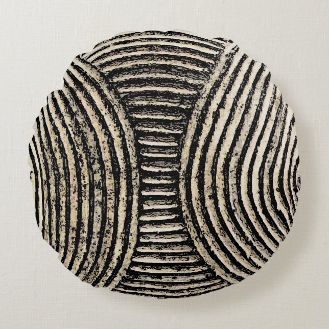 Afrikaanse Carving Pillow Rond Kussen (Voorkant)