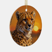 Afrikaanse Cheetah bij zonsondergang Keramisch Ornament (Rechts)
