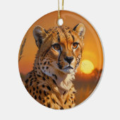 Afrikaanse Cheetah bij zonsondergang Keramisch Ornament (Links)