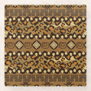 Afrikaanse cheetah huidpatroon 2 glazen onderzetter