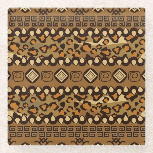 Afrikaanse cheetah huidpatroon 2 glazen onderzetter (Voorkant)