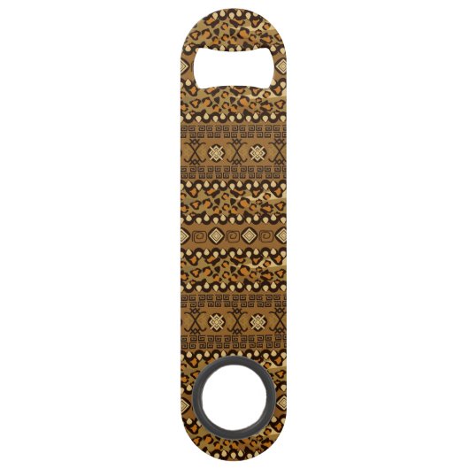 Afrikaanse cheetah huidpatroon 2 speed flessenopener (Voorkant)