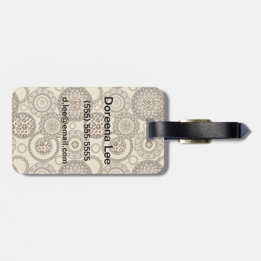 Afrikaanse cheetah huidpatroon 3 bagagelabel (Achterkant horizontaal)