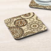 Afrikaanse cheetah huidpatroon 3 bier onderzetter (Linkerzijde)