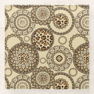 Afrikaanse cheetah huidpatroon 3 glazen onderzetter