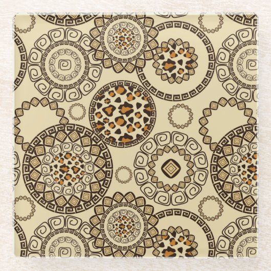 Afrikaanse cheetah huidpatroon 3 glazen onderzetter (Voorkant)