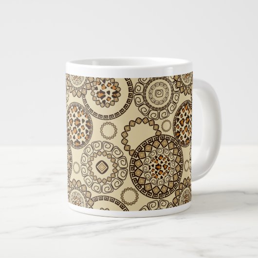 Afrikaanse cheetah huidpatroon 3 grote koffiekop (Voorkant rechts)