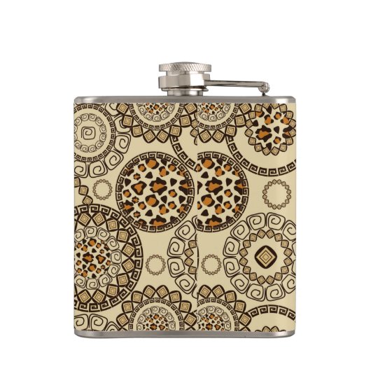 Afrikaanse cheetah huidpatroon 3 heupfles (Achterkant)