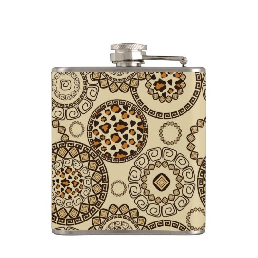 Afrikaanse cheetah huidpatroon 3 heupfles (Achterkant)