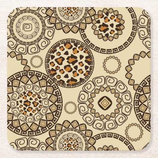 Afrikaanse cheetah huidpatroon 3 kartonnen onderzetters (Voorkant)