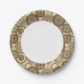 Afrikaanse cheetah huidpatroon 3 papieren bordje (Voorkant)