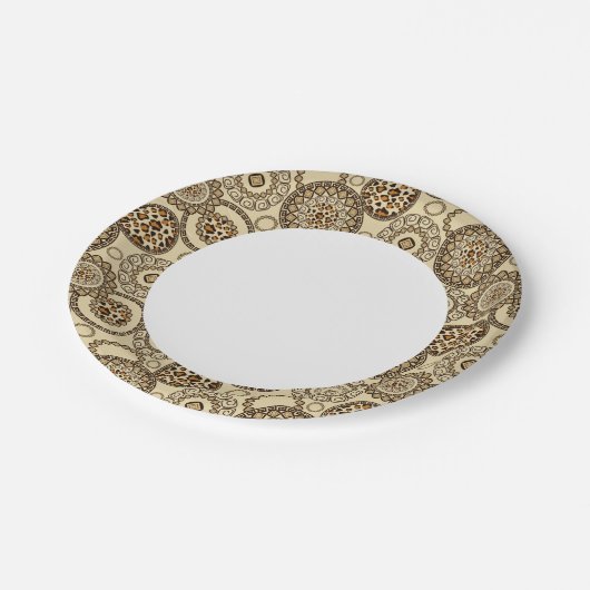 Afrikaanse cheetah huidpatroon 3 papieren bordje (Gekanteld)