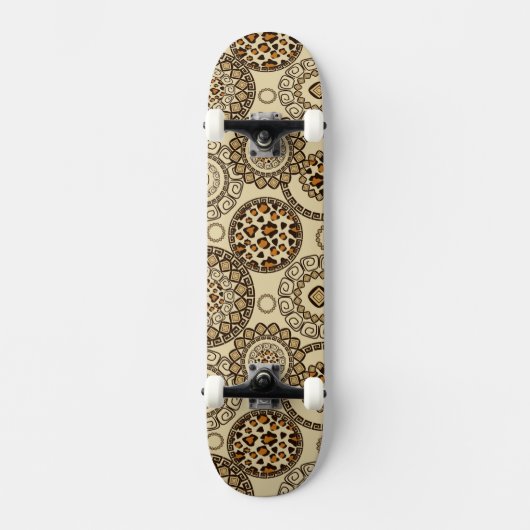 Afrikaanse cheetah huidpatroon 3 persoonlijk skateboard (Voorkant)