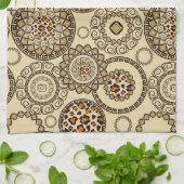 Afrikaanse cheetah huidpatroon 3 theedoek (Gevouwen)