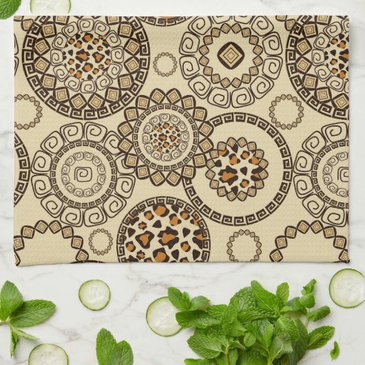 Afrikaanse cheetah huidpatroon 3 theedoek (Gevouwen)