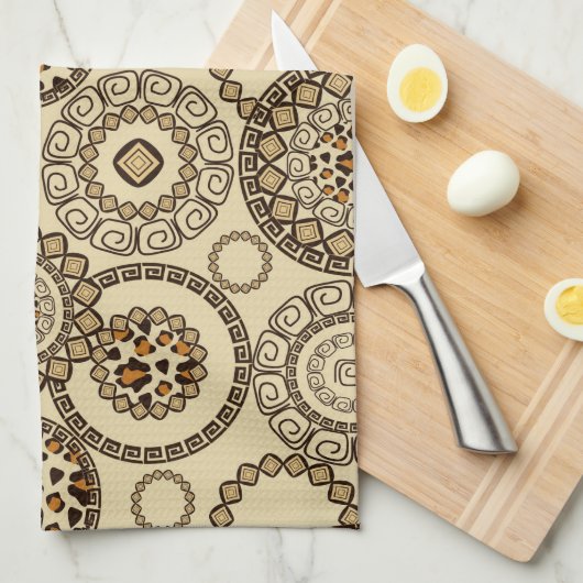 Afrikaanse cheetah huidpatroon 3 theedoek (Quarter Fold)