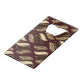Afrikaanse cheetah-huidpatroon creditkaart flessenopener (Achterkant Gekanteld)