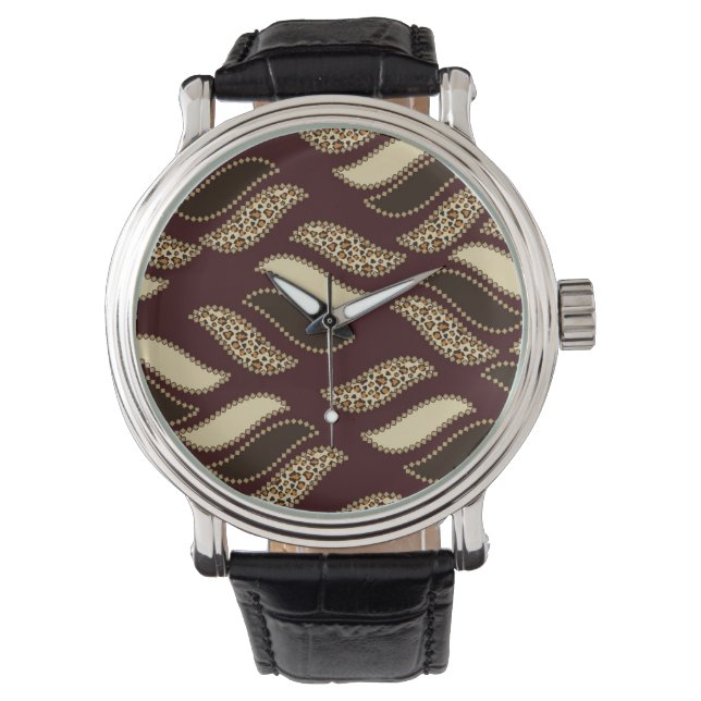 Afrikaanse cheetah-huidpatroon horloge (Voorkant)