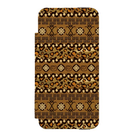 Afrikaanse cheetah-huidpatroon incipio iPhone portemonnee hoesje (Voorkant Agenda)