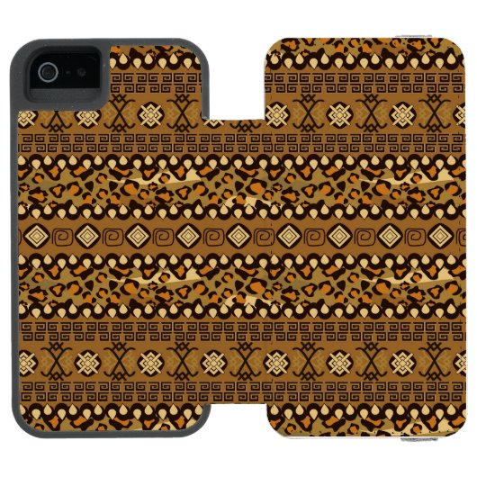 Afrikaanse cheetah-huidpatroon incipio iPhone portemonnee hoesje (Agenda Open)